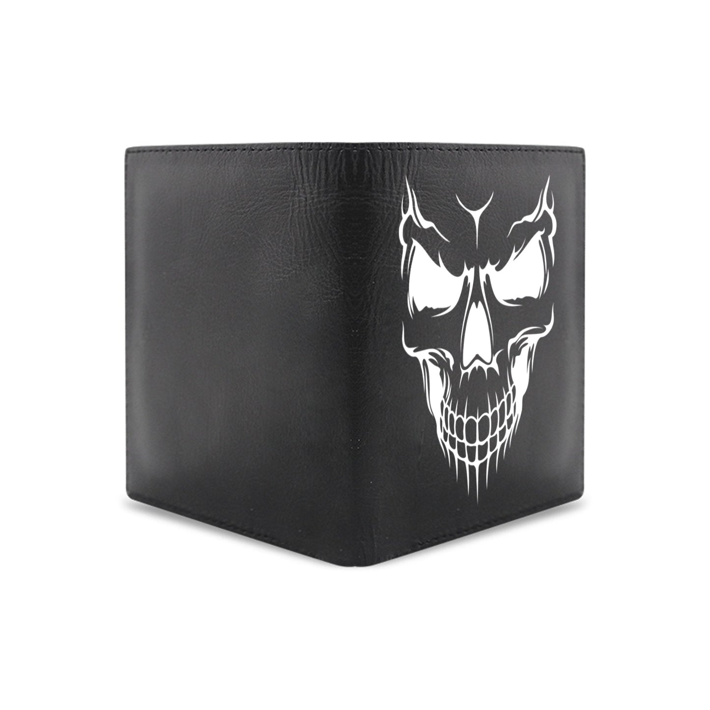 Smiling Skull Face Leather Wallet