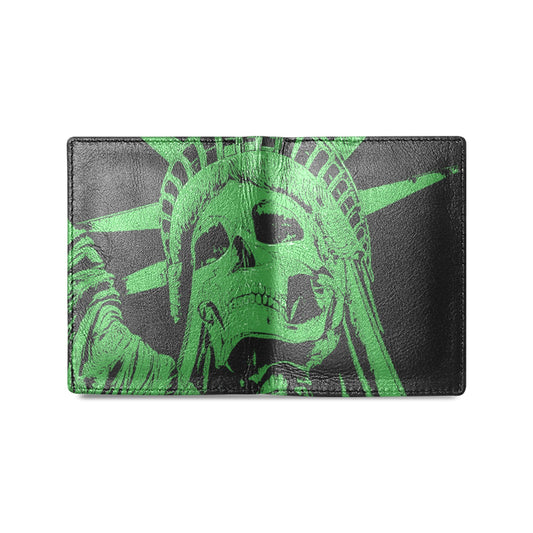 Skull Statue Of Liberty Leather Wallet