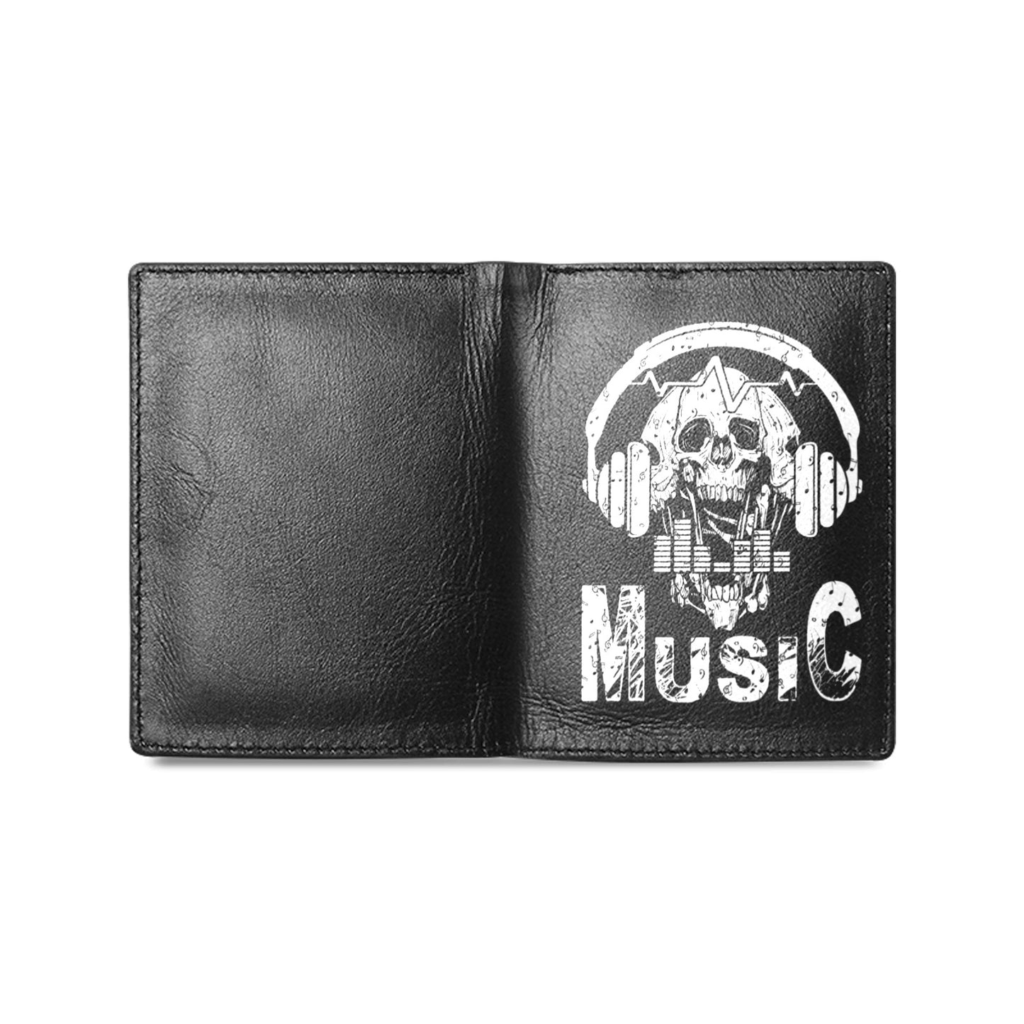 Skull And Headphones Leather Wallet