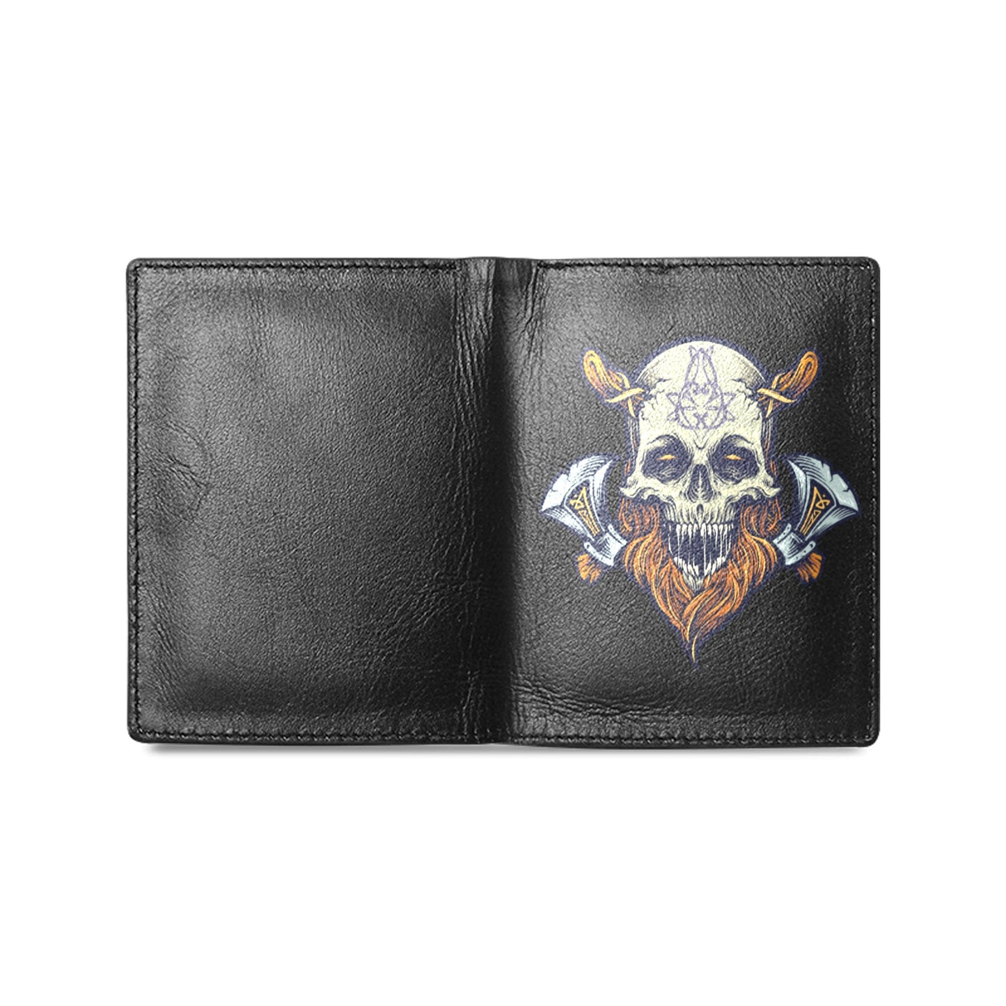 Skull Viking Warrior with Axe Leather Wallet