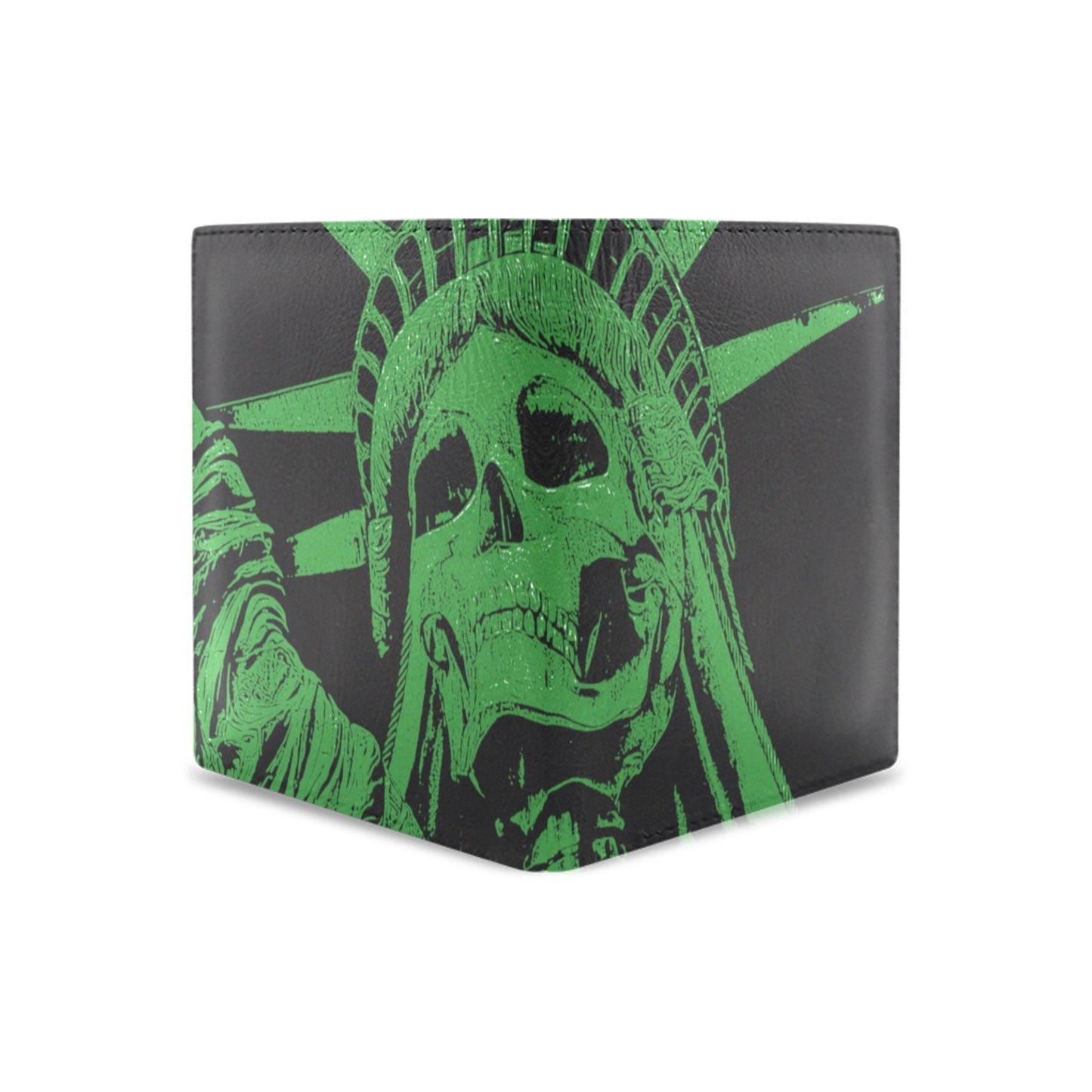 Skull Statue Of Liberty Leather Wallet