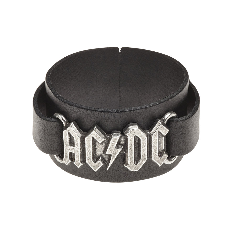 AC/DC Logo Leather Bracelet