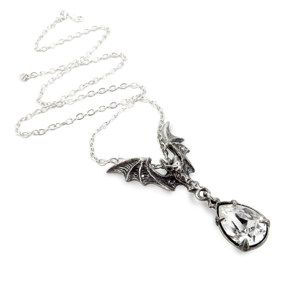 Bat And The Crystal Teardrop Pendant with chain