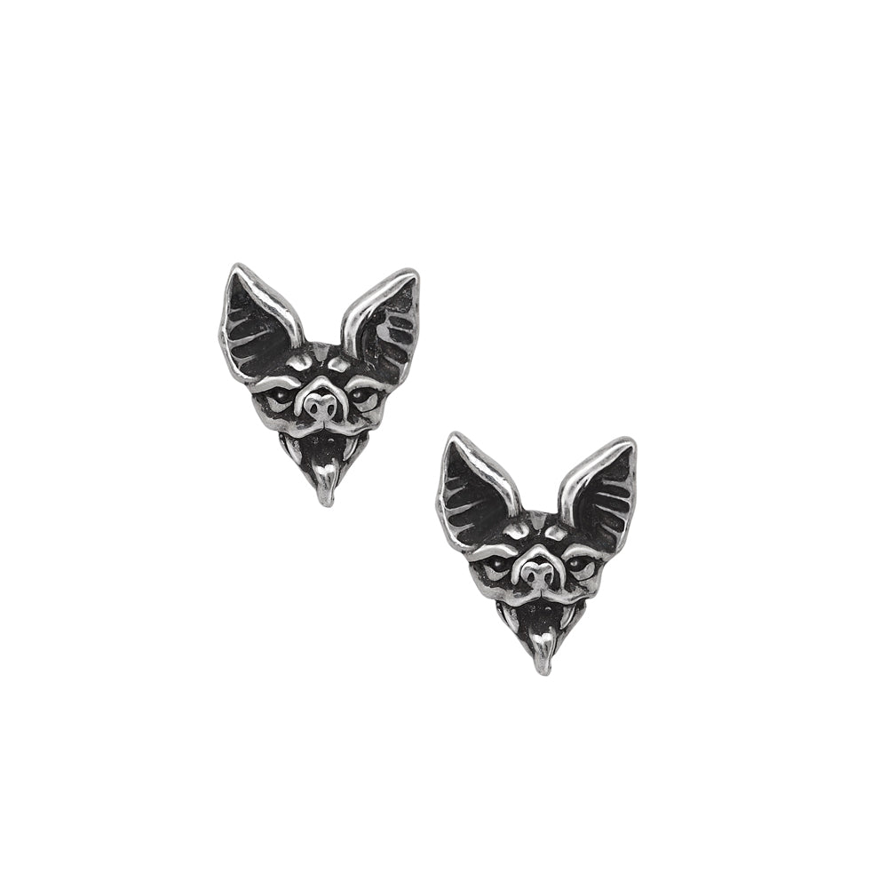 Bat Head Ear Studs front view