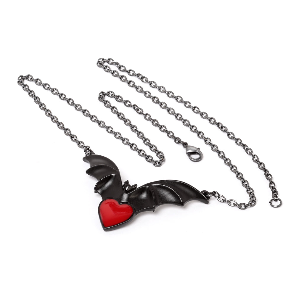 Blood Heart Bat Pendant with chain
