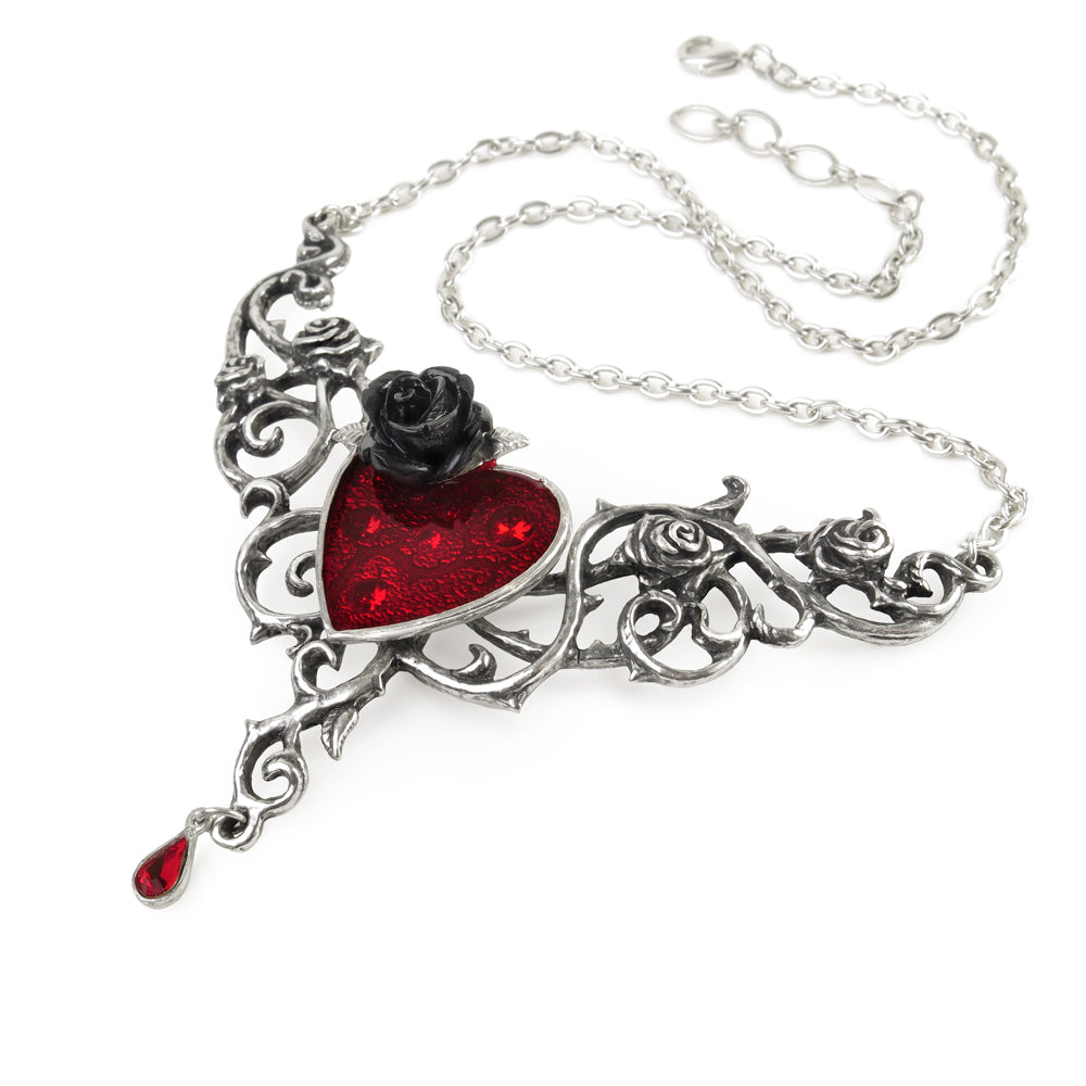 Blood Rose Heart Pendant with chain