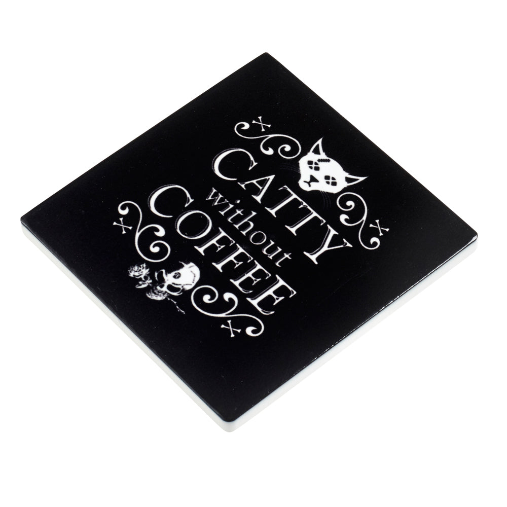 Catty Without Coffee Coaster side view