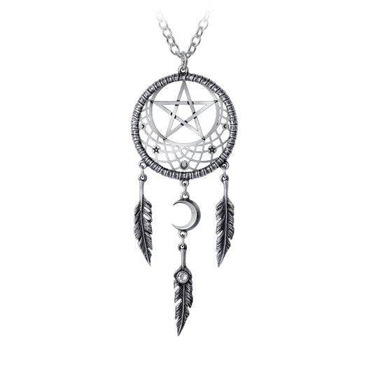 Crescent Moon Dream Catcher Pendant