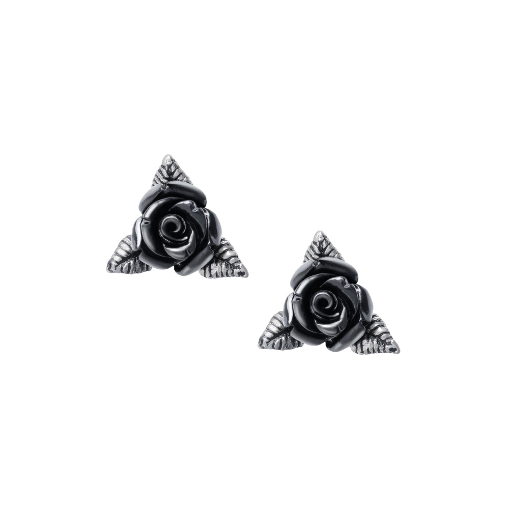 Dark Rose Ear Studs front view