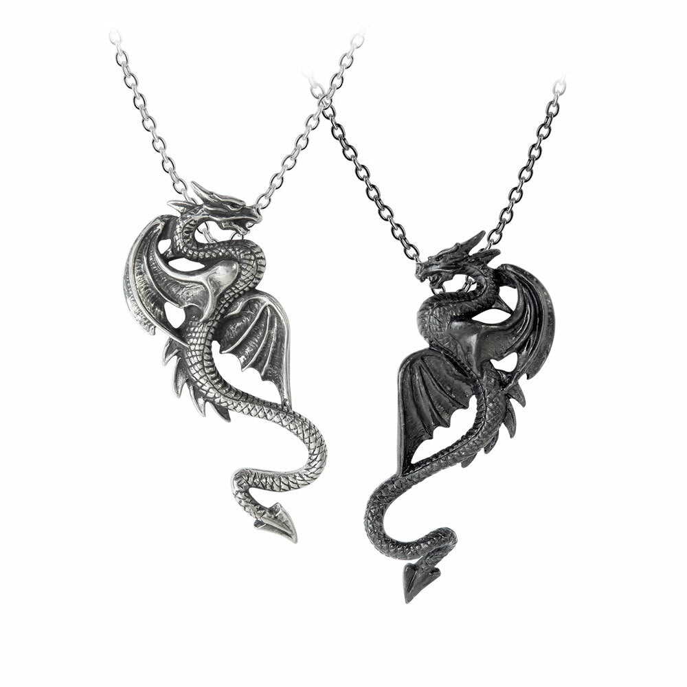 Embrace Eternity Dragon Necklace Set side by side