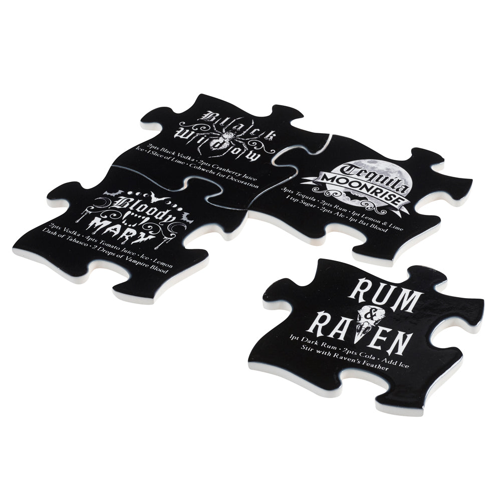 Gothic Cocktail Coaster Set Side View