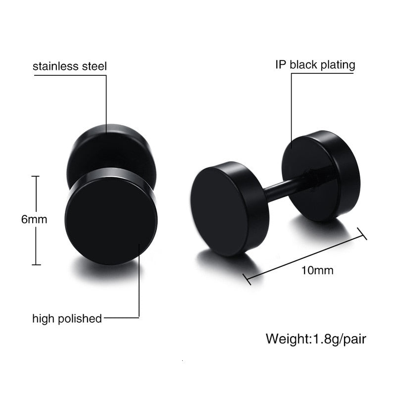 Black Stud Ear Plugs