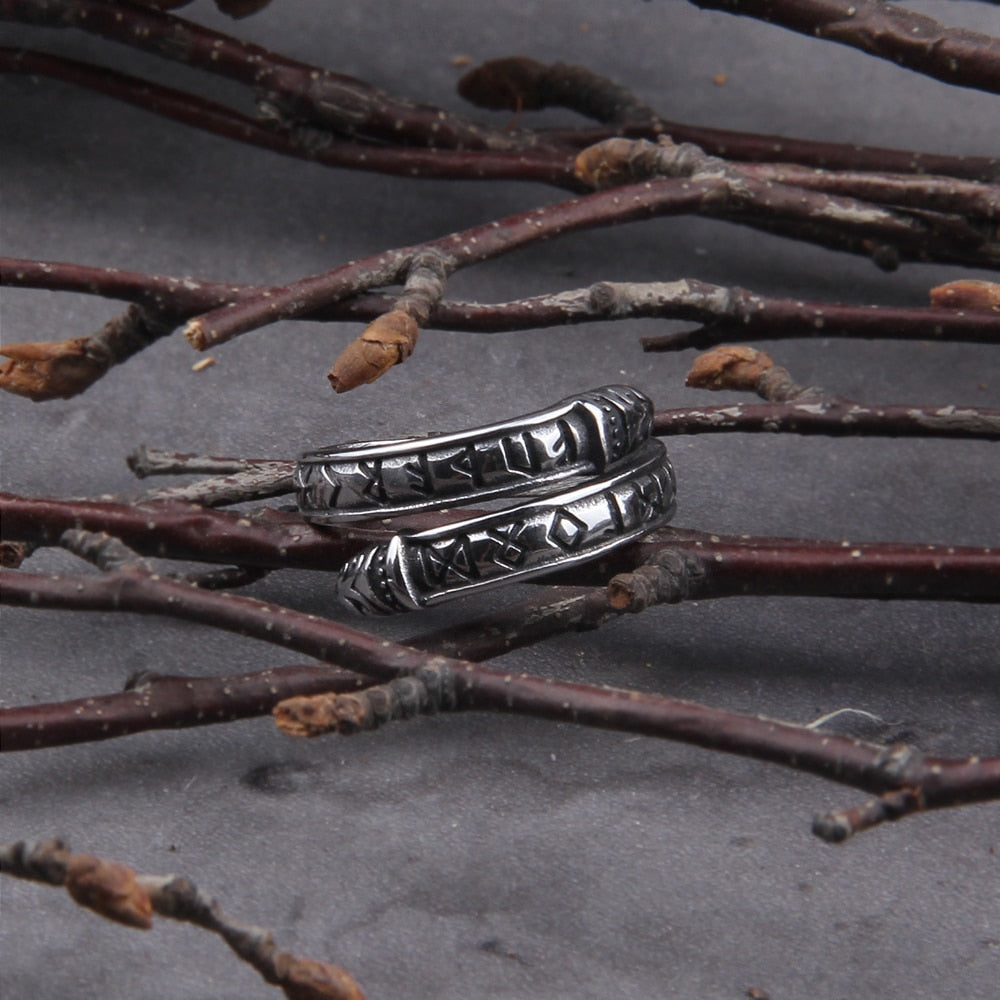 Twisted Viking Runic Rings