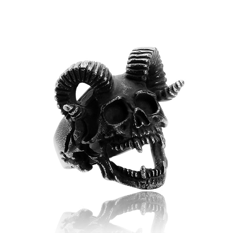 Gothic Demon Skull Ring black