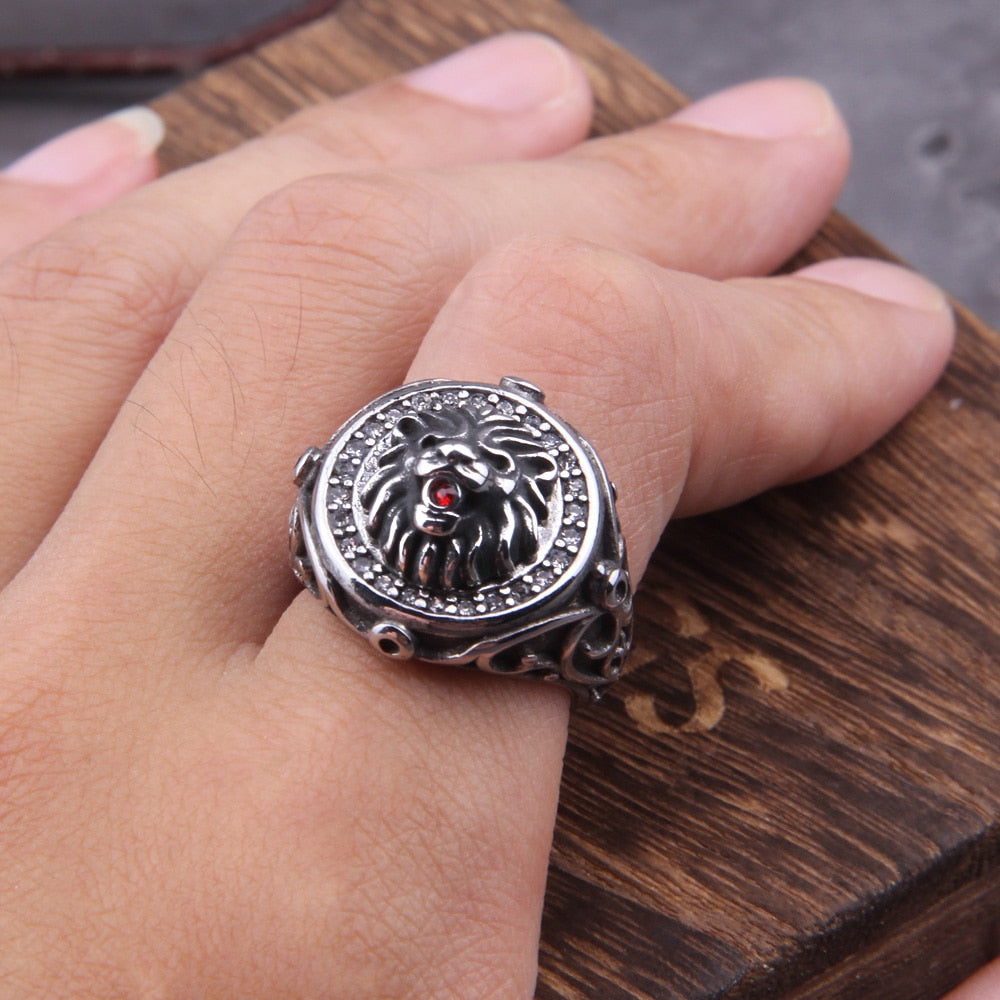 Mighty Lion Ring on a hand