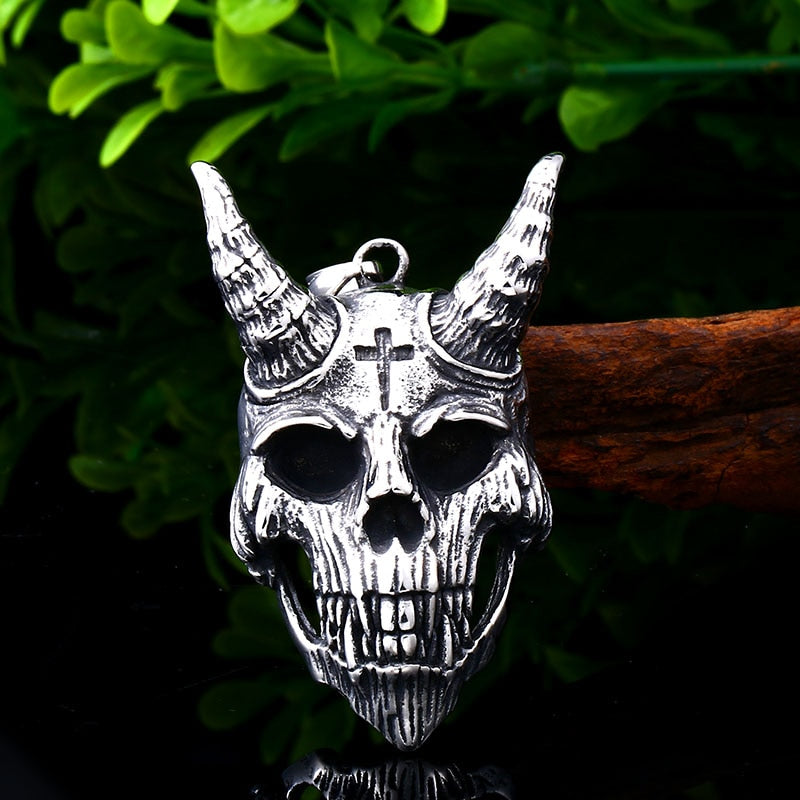 Devil Cross Skull Pendant 