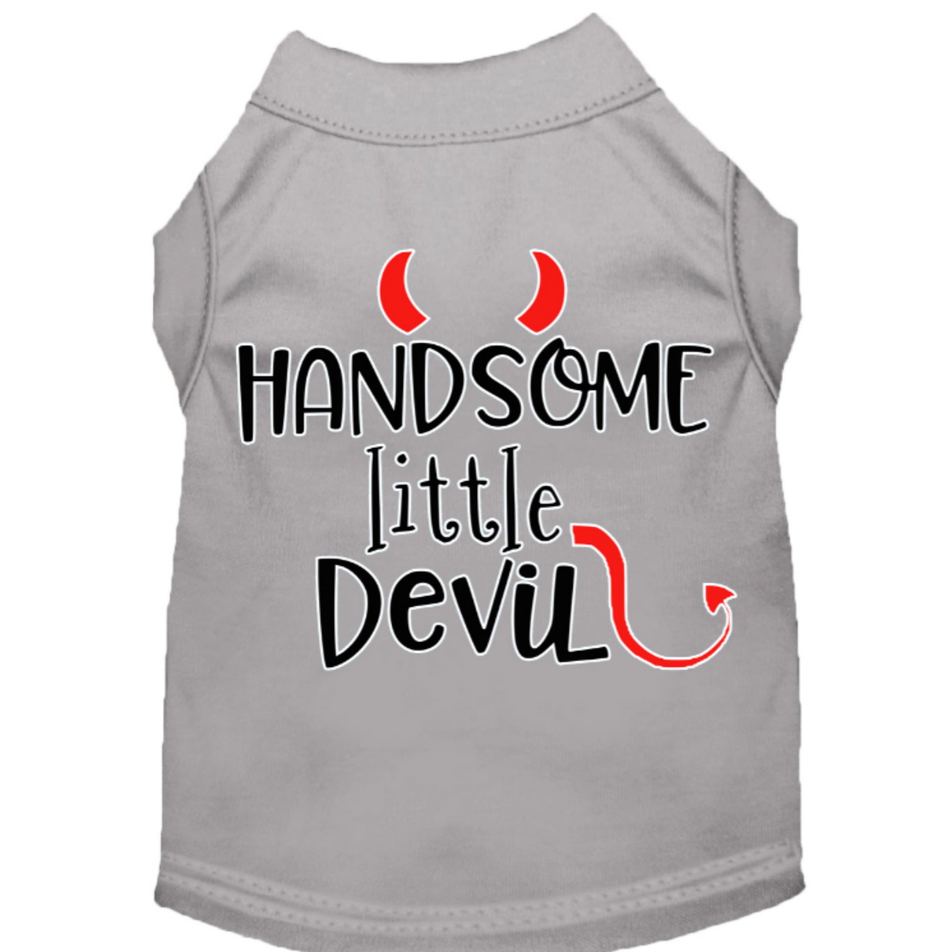 Handsome Little Devil Dog Shirt Grey