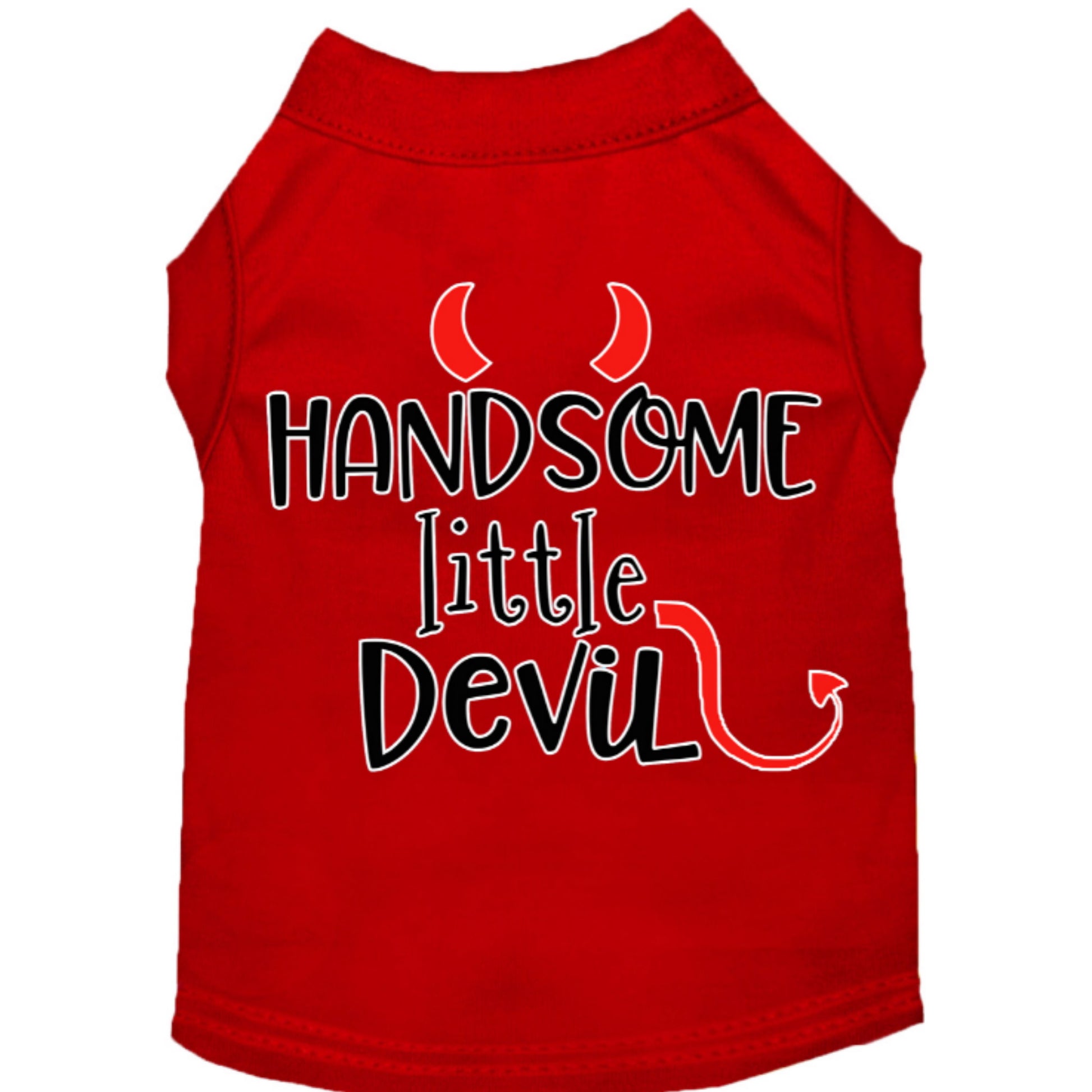 Handsome Little Devil Dog Shirt Red