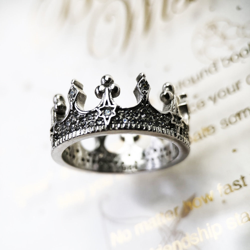 Royal Crown 925 Sterling Silver Ring top view