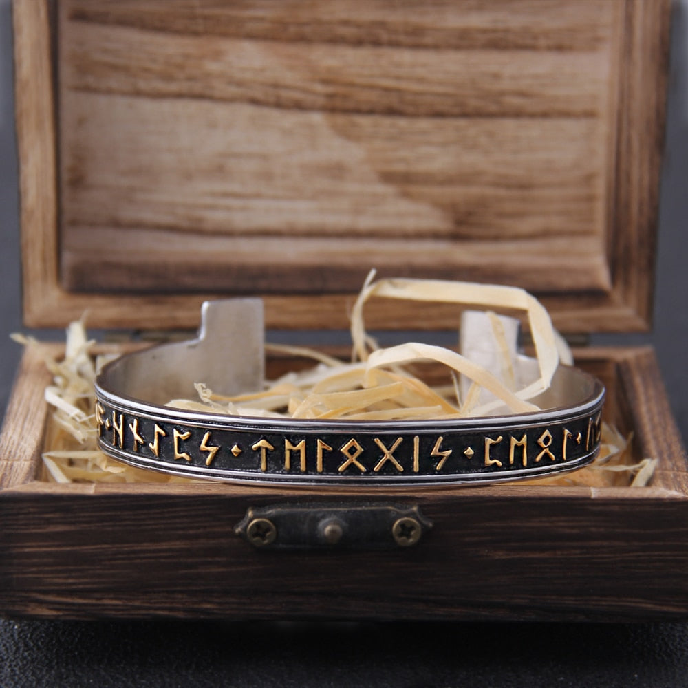 Nordic Rune Bangle front view