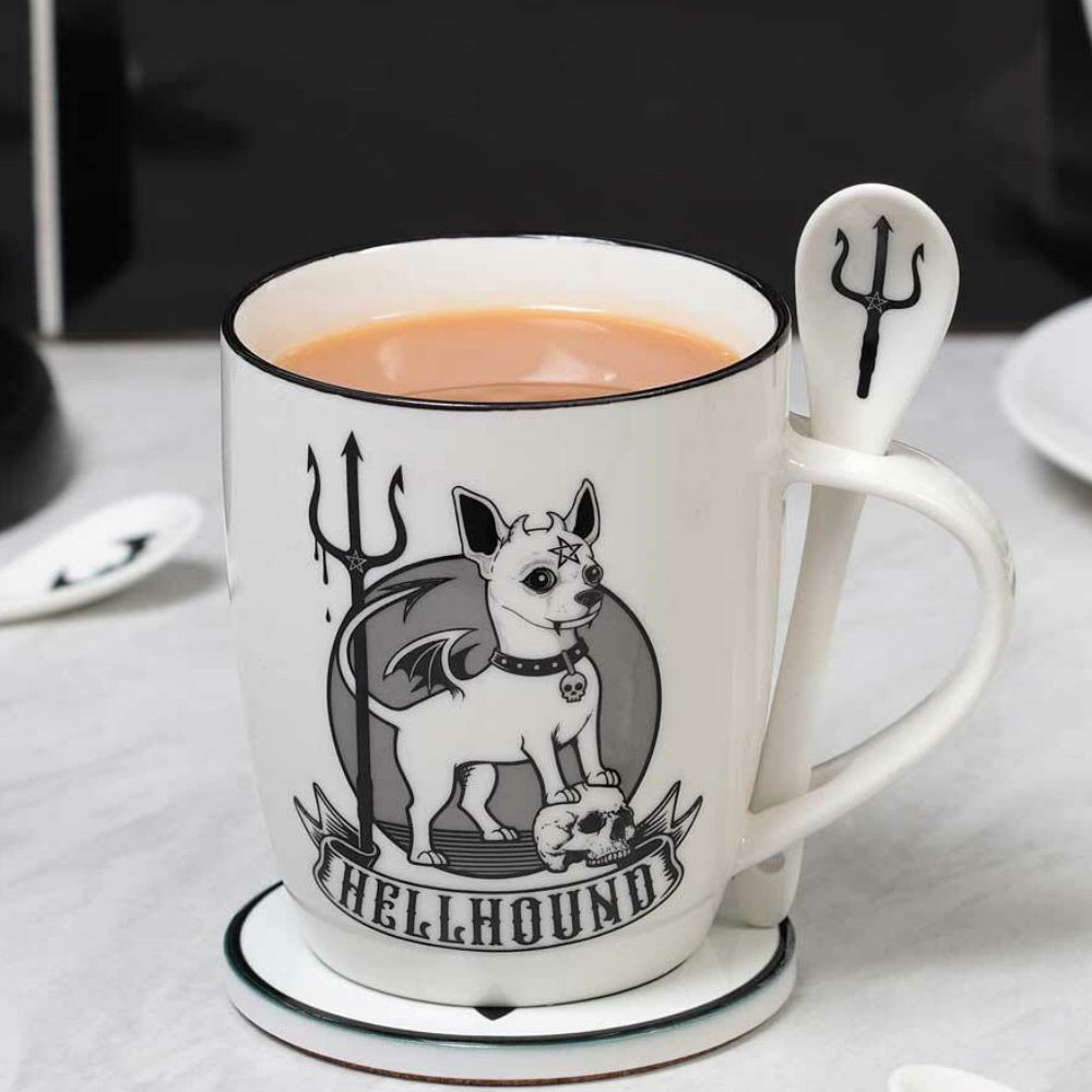 Hell hound Coffee Mug with coffee