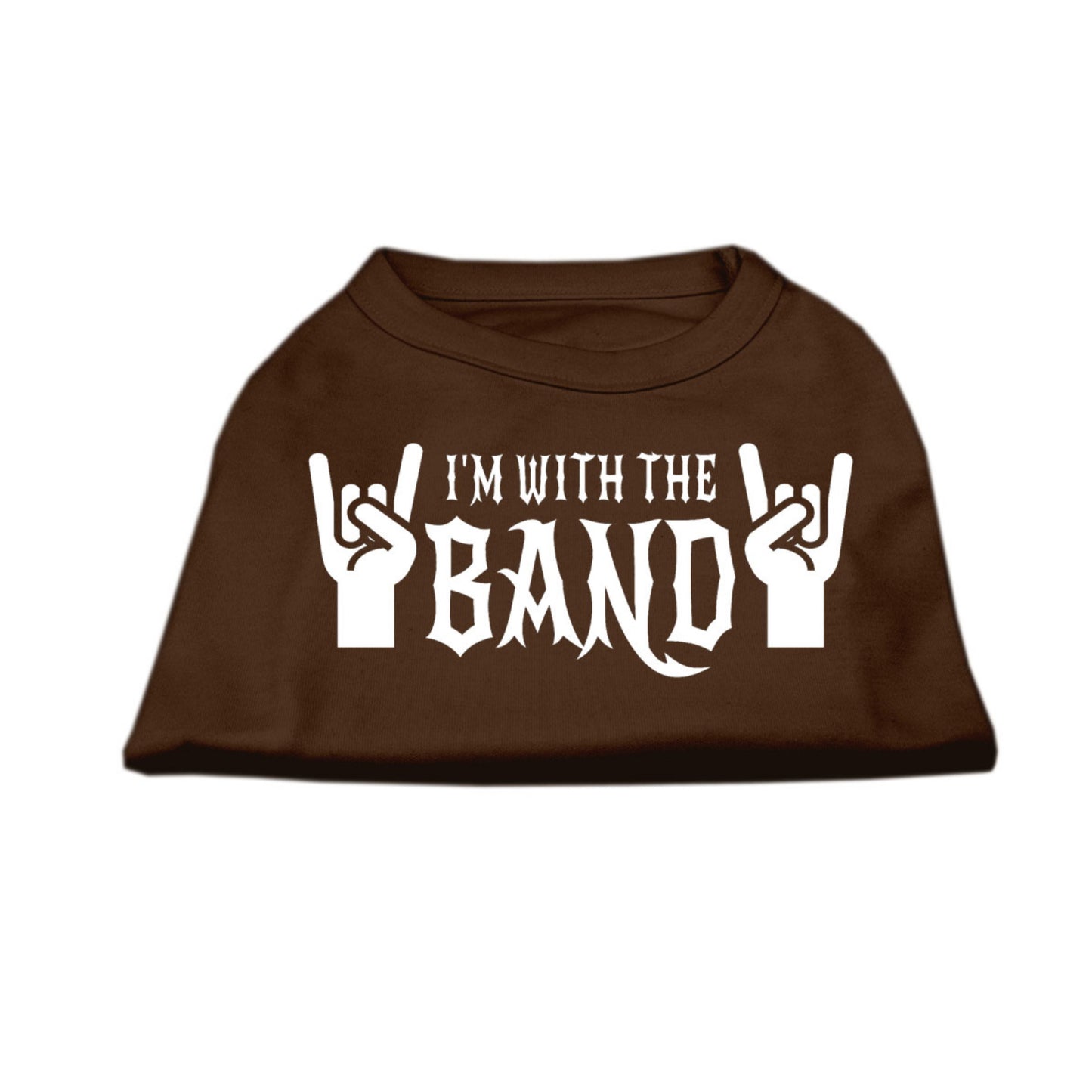 I'm With The Band Pet Shirt Brown