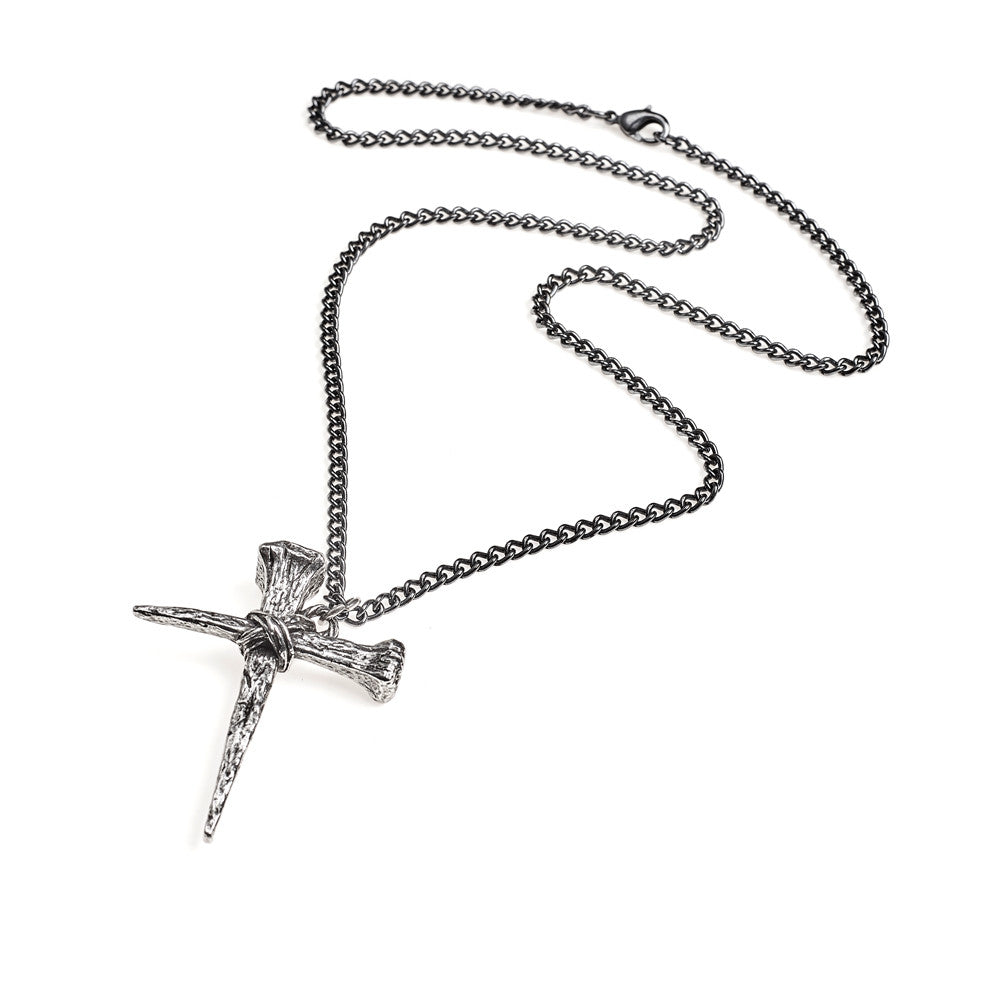 Iron Nail Cross Pendant with chain