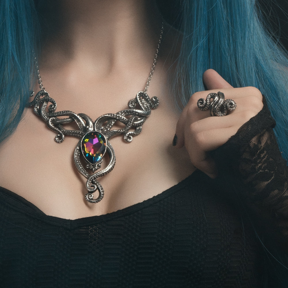 Kraken Necklace on a woman 