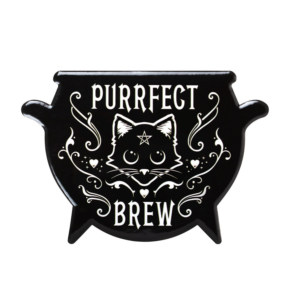 Purrfect Brew Cauldron Coaster