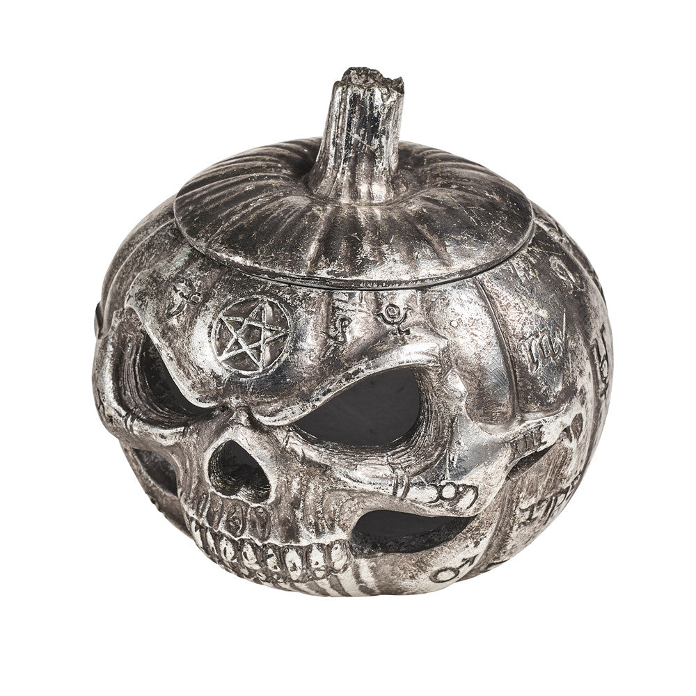 Pumpkin Skull Pot side view