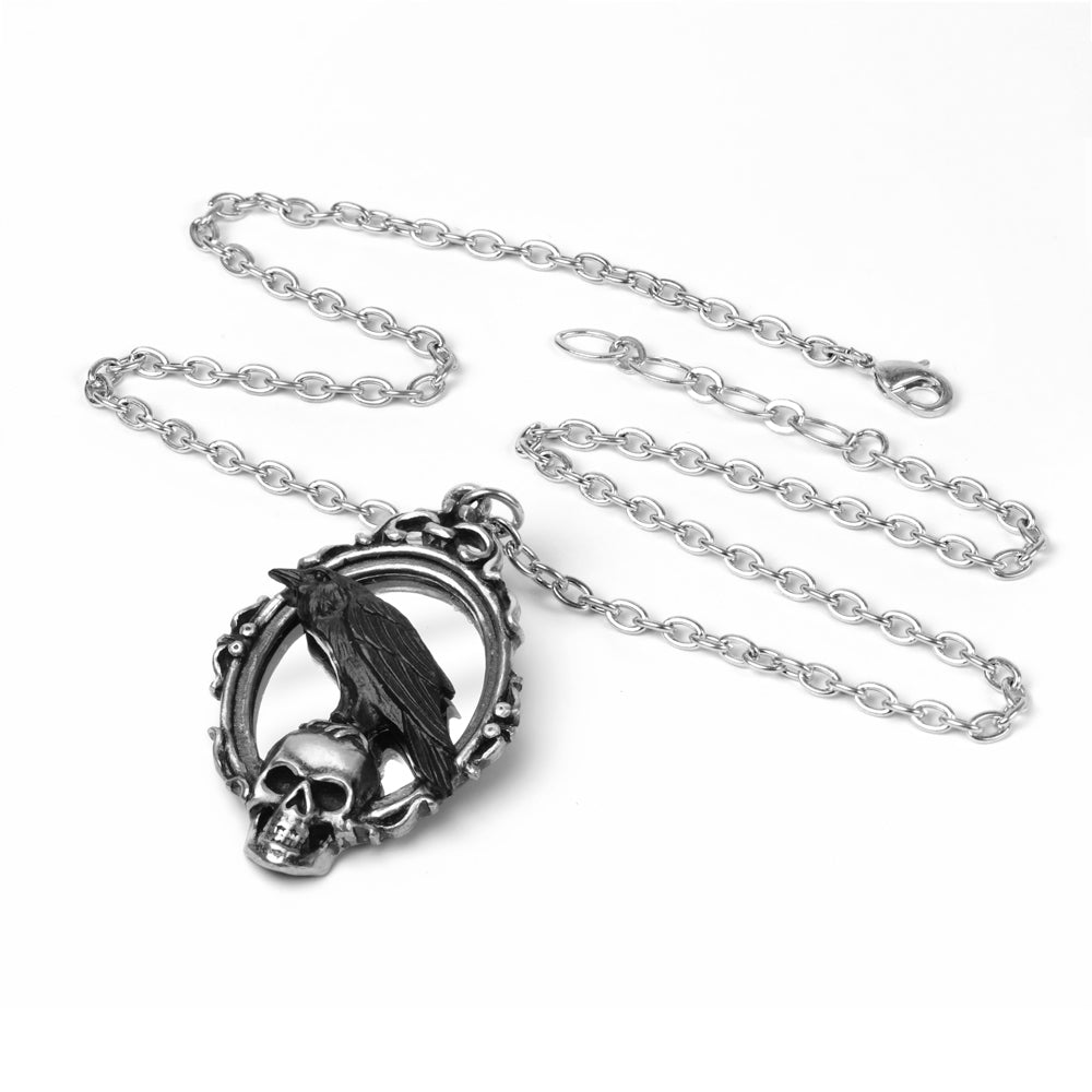 Raven And Skull Pendant with chain
