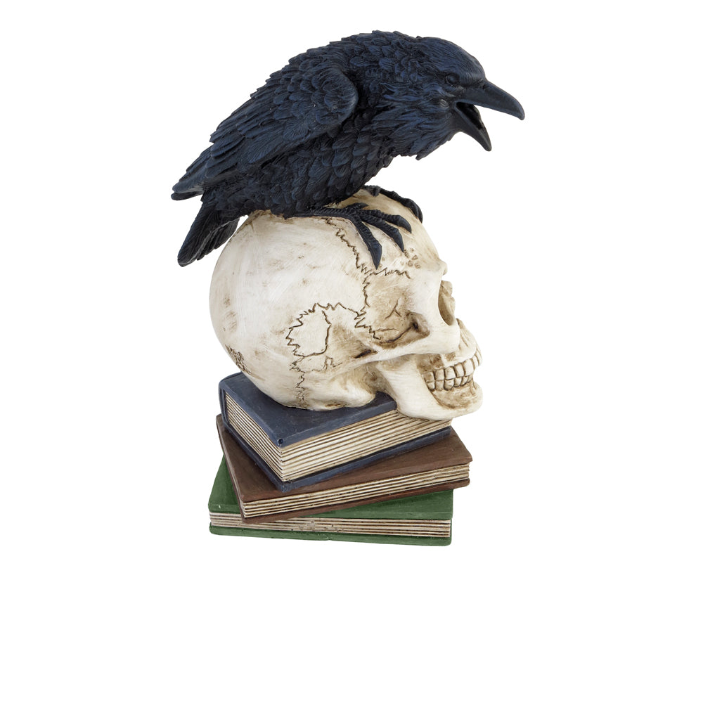 Raven And Skull Statue right side view