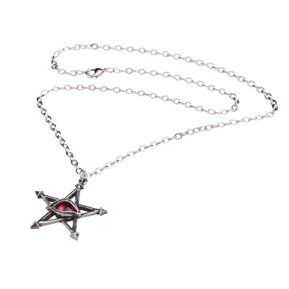 Red Eye Pentagram Pendant with chain