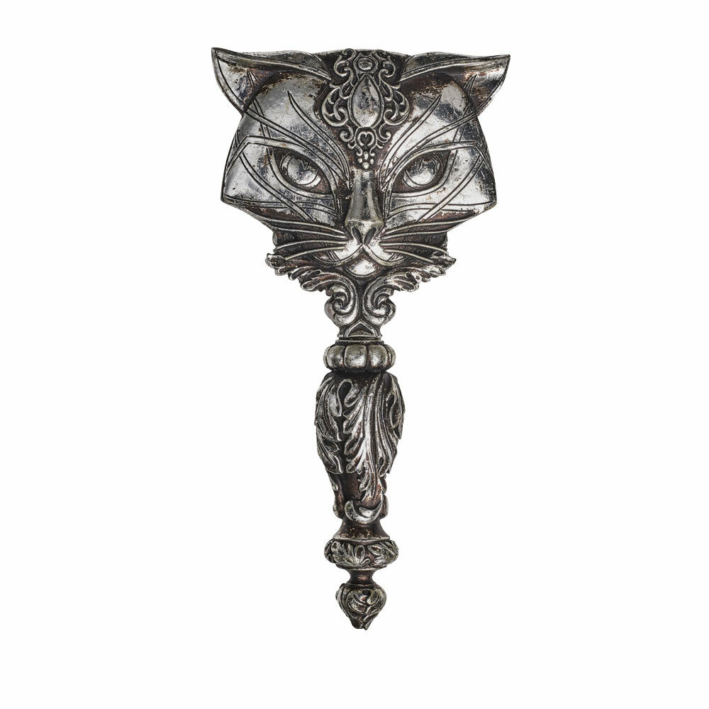 Royal Cat Hand Held Mirror back silver