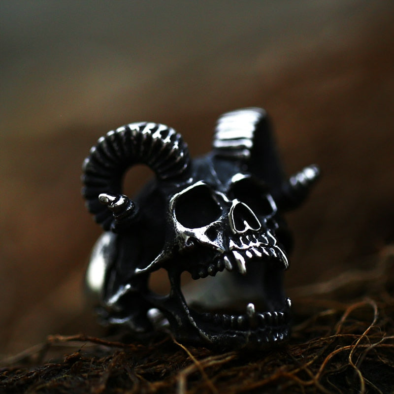 Gothic Demon Skull Ring