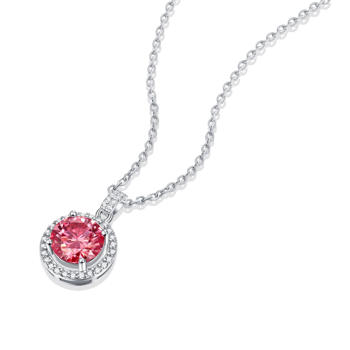 Halo Moissanite Pendant with chain