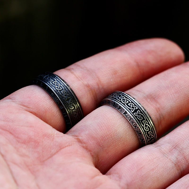 Runic Viking Knot Ring