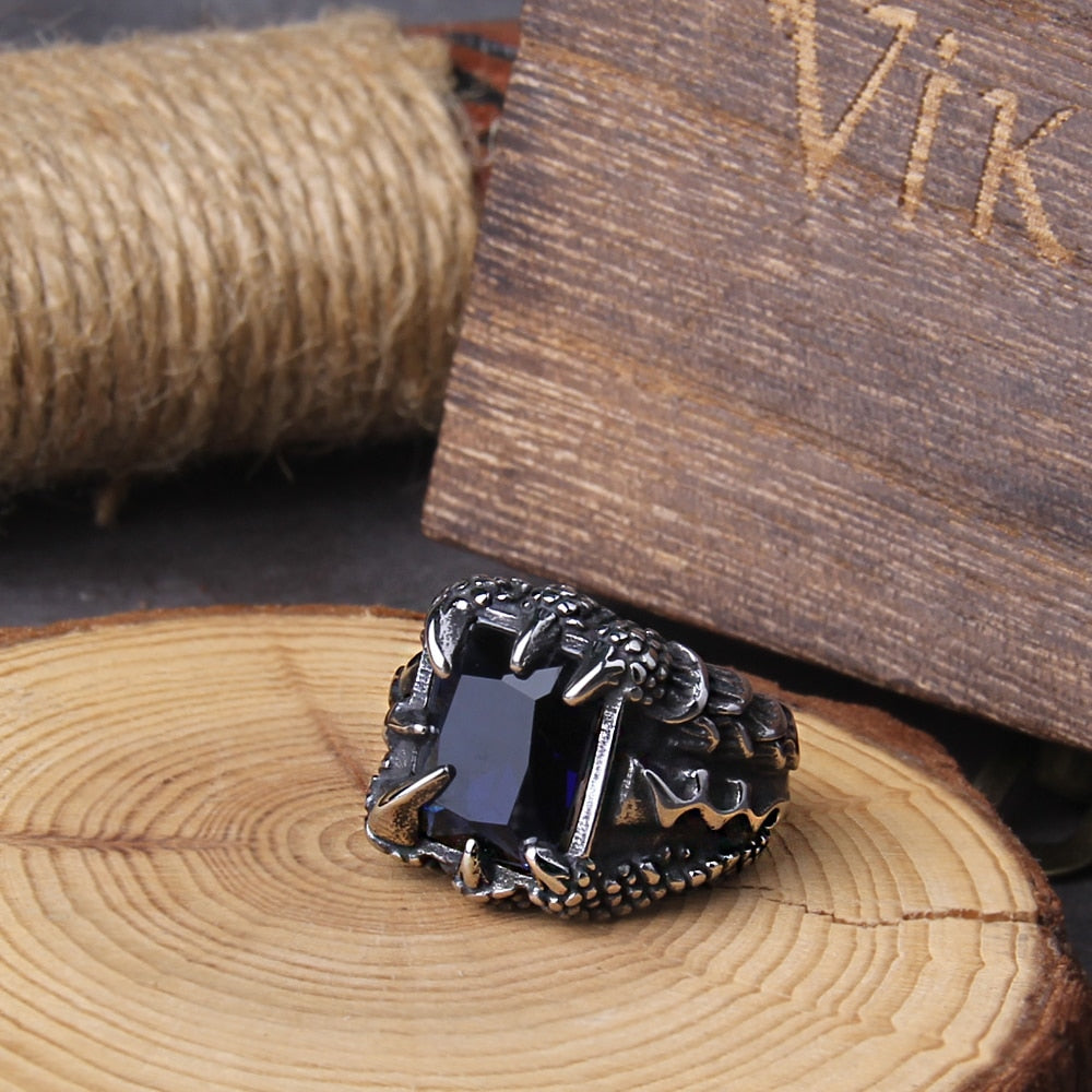 The Dragon's Claw Grasping A Gem Ring black