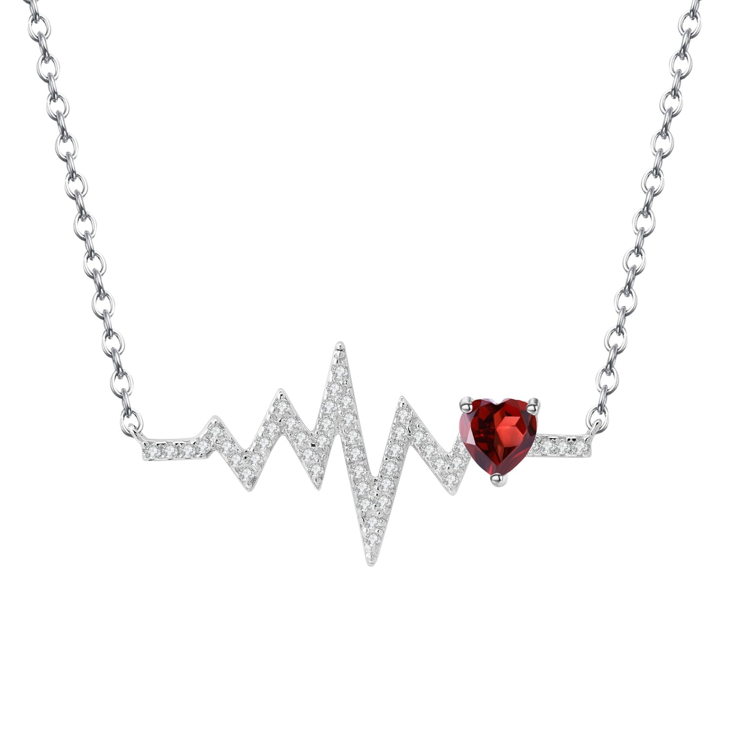 Red Garnet Heartbeat Pendant