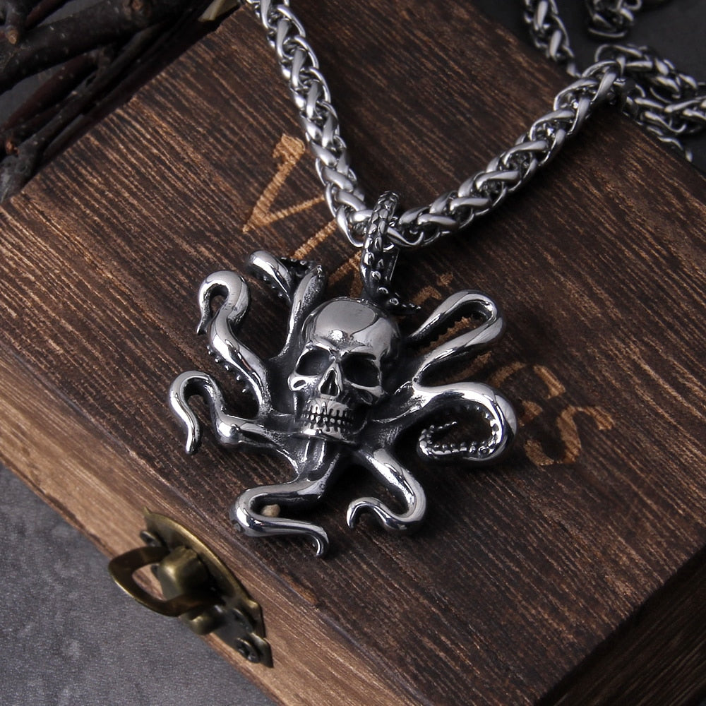 The Kraken's Skull Necklace top view