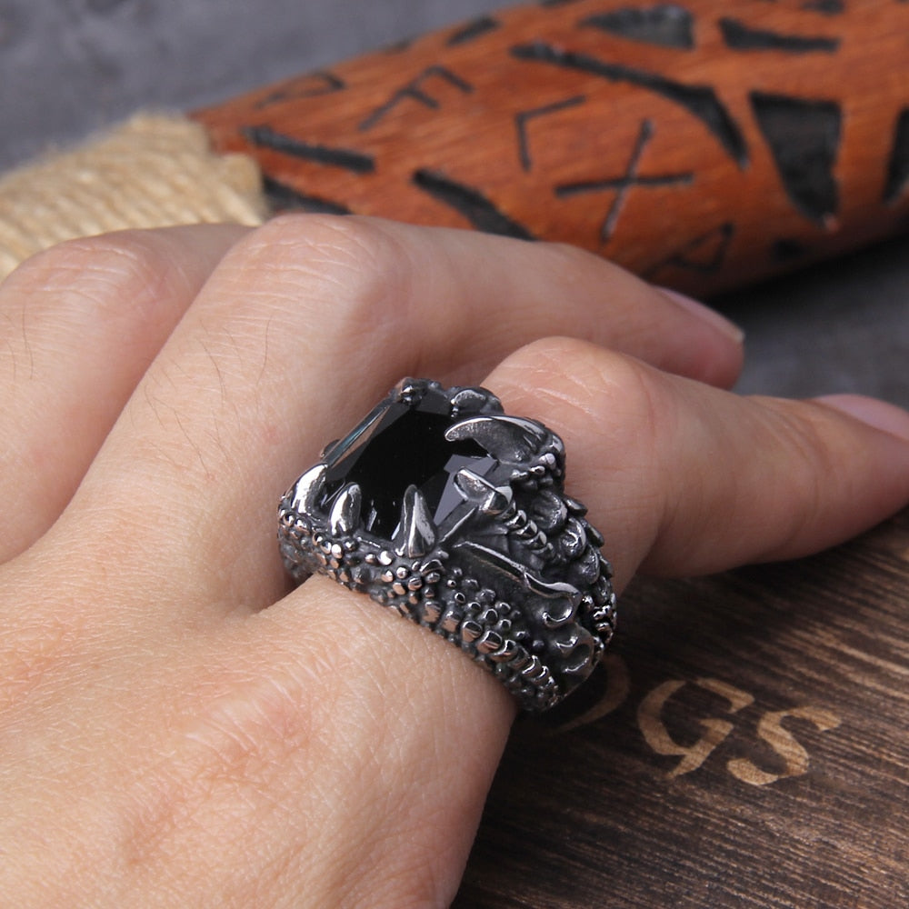 The Dragon's Claw Grasping A Gem Ring on a hand