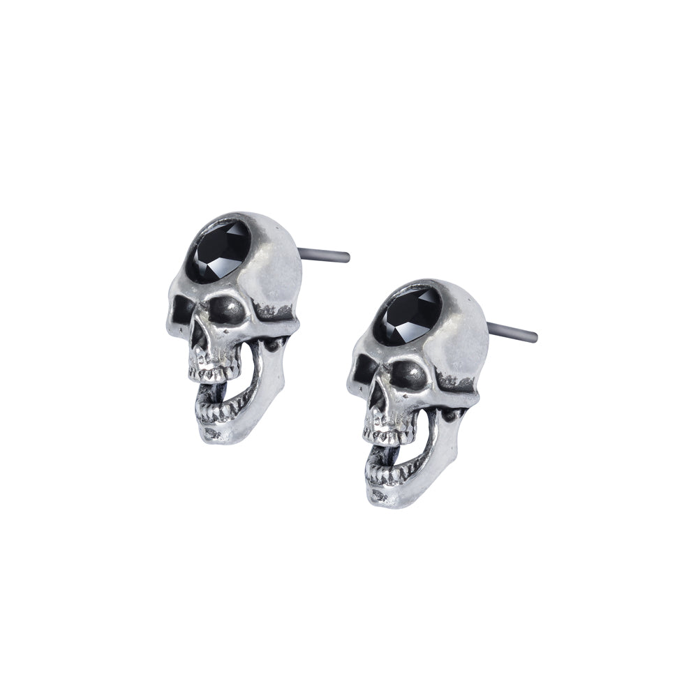 Screaming Skull Ear Studs sideview