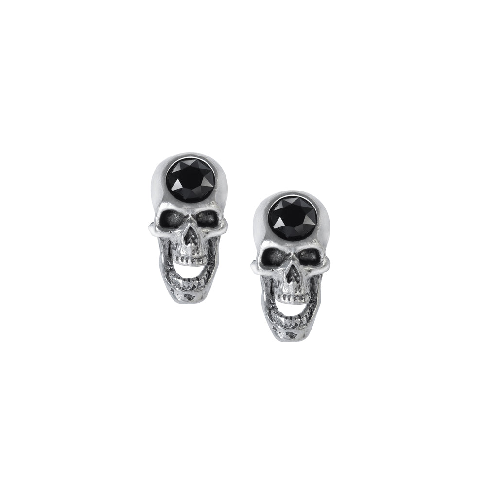 Screaming Skull Ear Studs front view