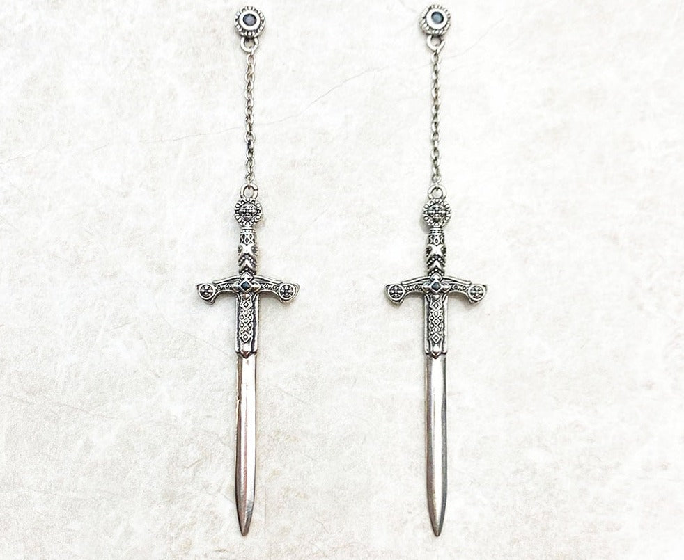 Ornamented Sword Earrings