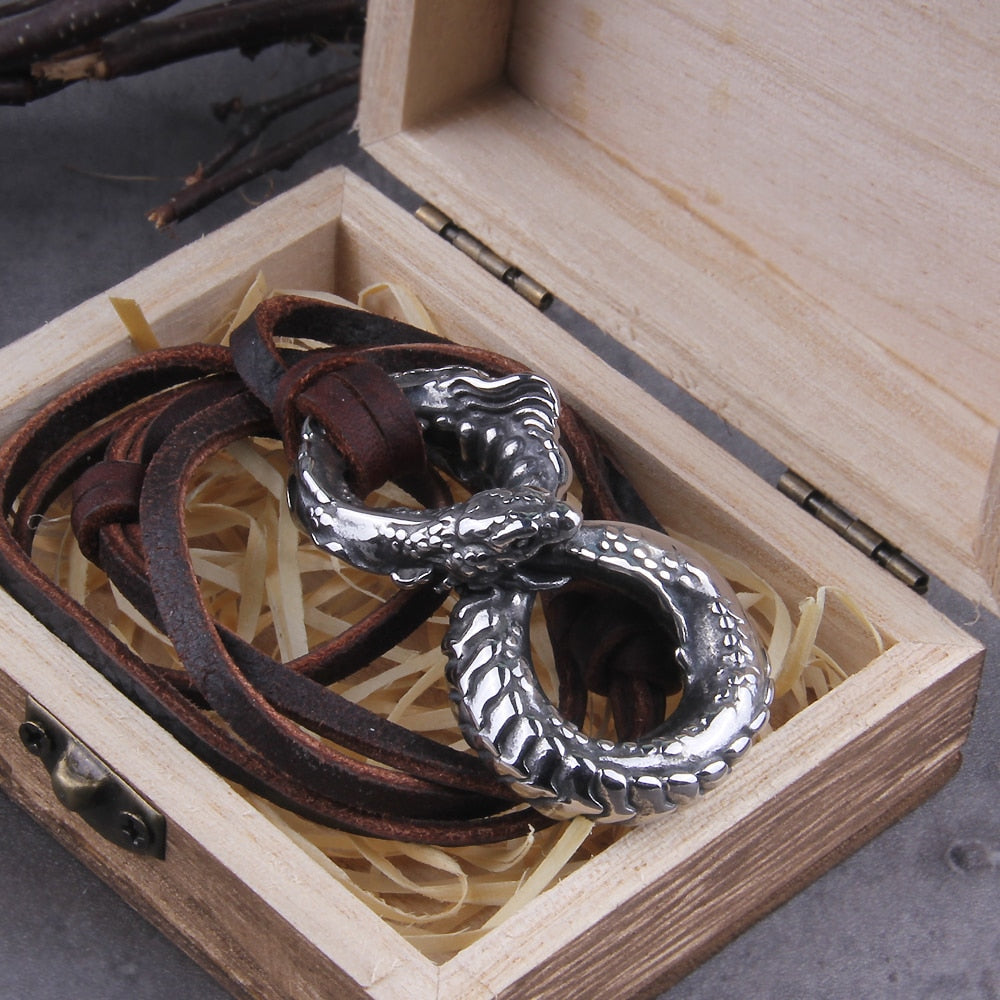 Ouroboros Necklace leather necklace