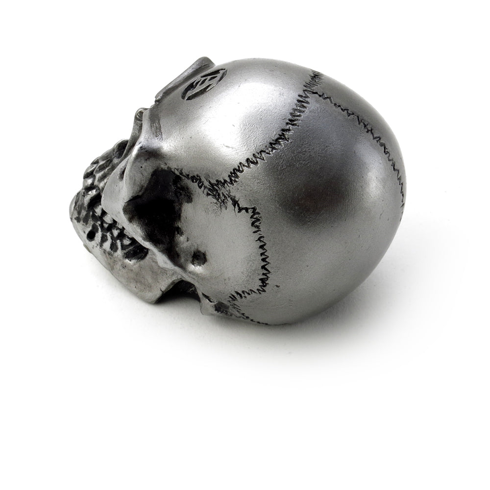 Silver Skull Statue side view