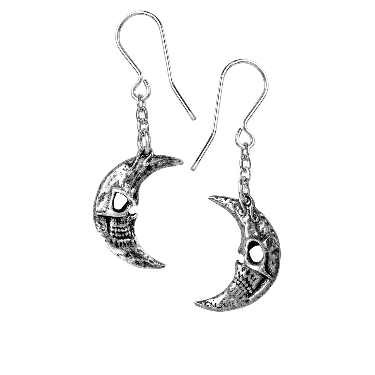 Skeleton Crescent Moon Earrings