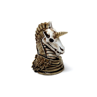Skeleton Unicorn Head Statue