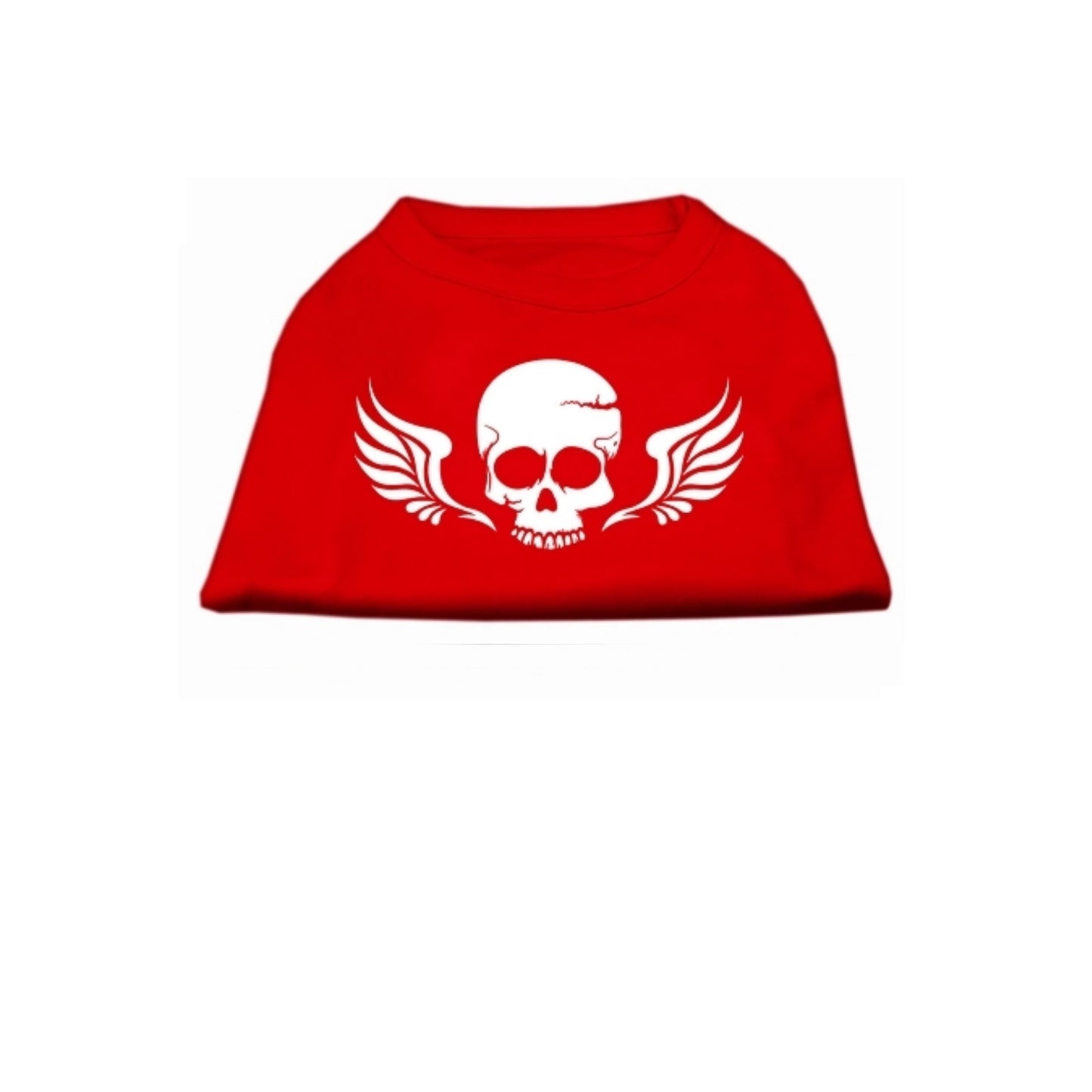 Skull And Wings Pet Shirt red