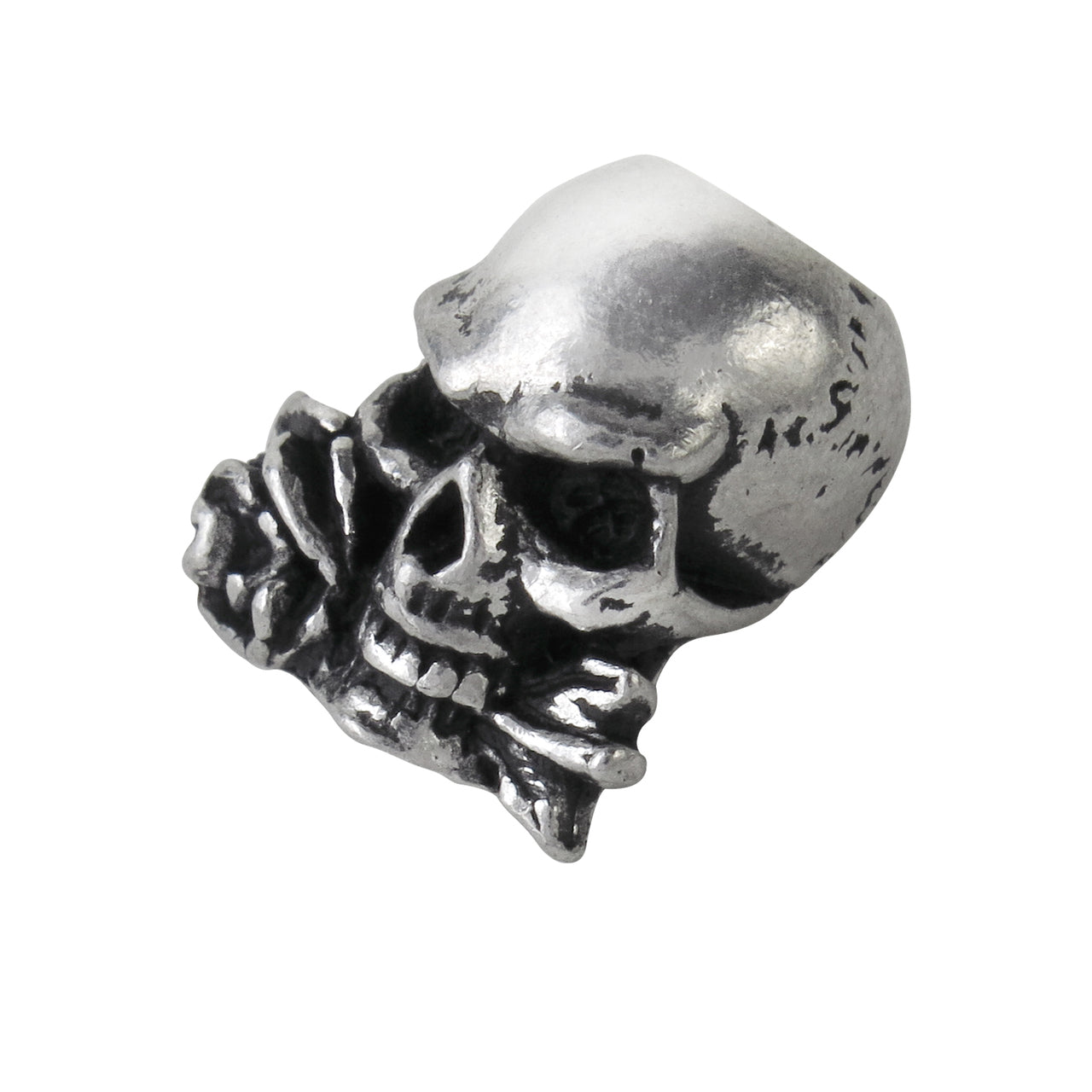 Skull with rose Hair Beads sideview